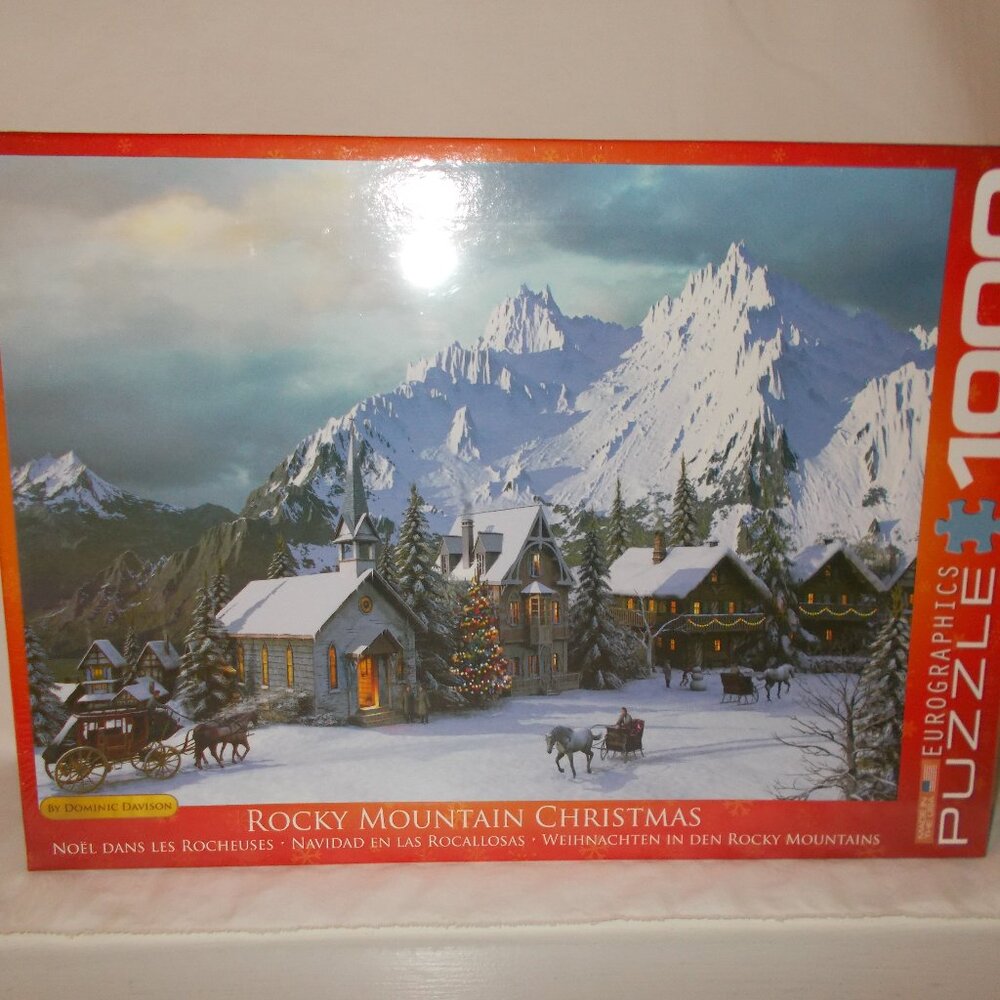 NIB Eurographics Rocky Mountain Christmas 1000 piece jigsaw puzzle